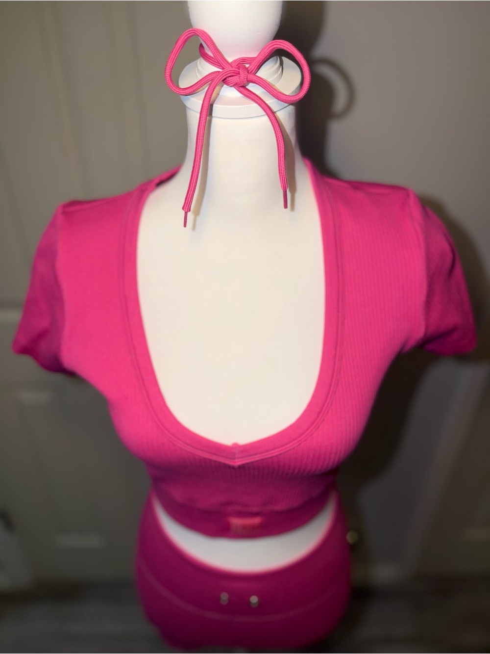 Womens Pink Aesthetic Workout Set Fitted Medium